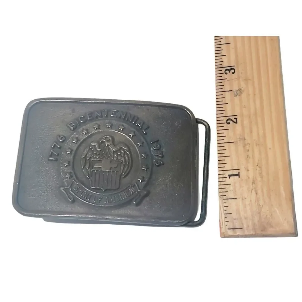 Vintage Collectible 1976 Brass Belt‎ Buckle Eagle Americana Bicentennial